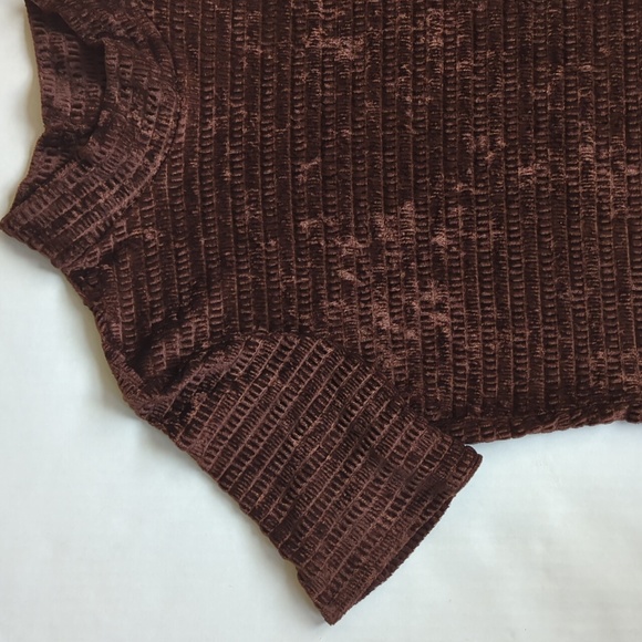 Kathie Lee Collection Turtleneck Short Sleeve Top L Brown - Picture 5 of 11